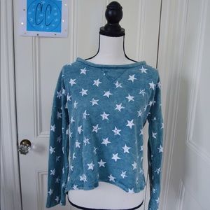 Blue Vintage Havana Long Sleeve Top with Stars